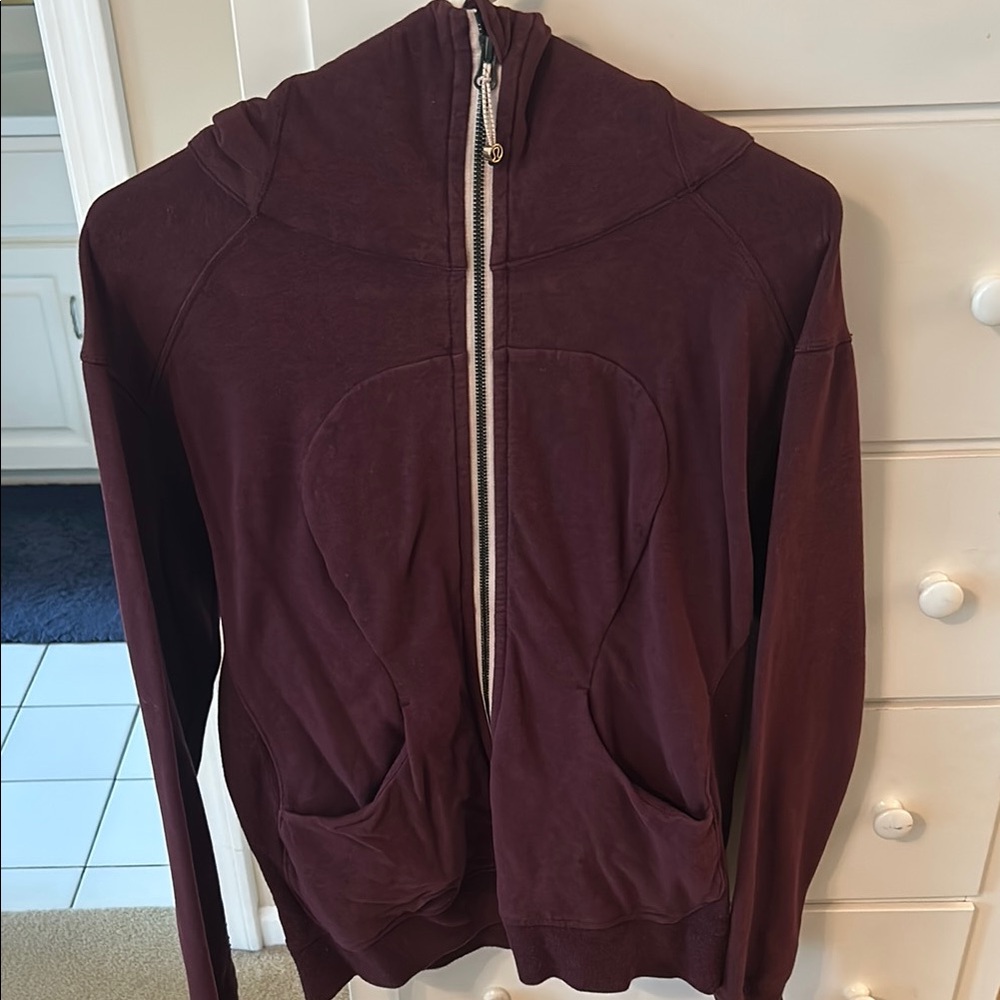 Burgundy Lululemon Scuba Zip-Up Hoodie